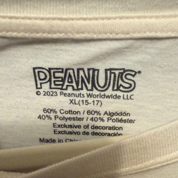 Repurposed crochet Peanuts XL women’s Snoopy 'Take It Easy' Long Sleeve Shirt - Picture 2 of 5